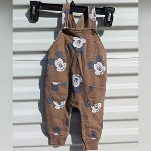 Disney Baby all over Mickey print knit criss-cross overalls